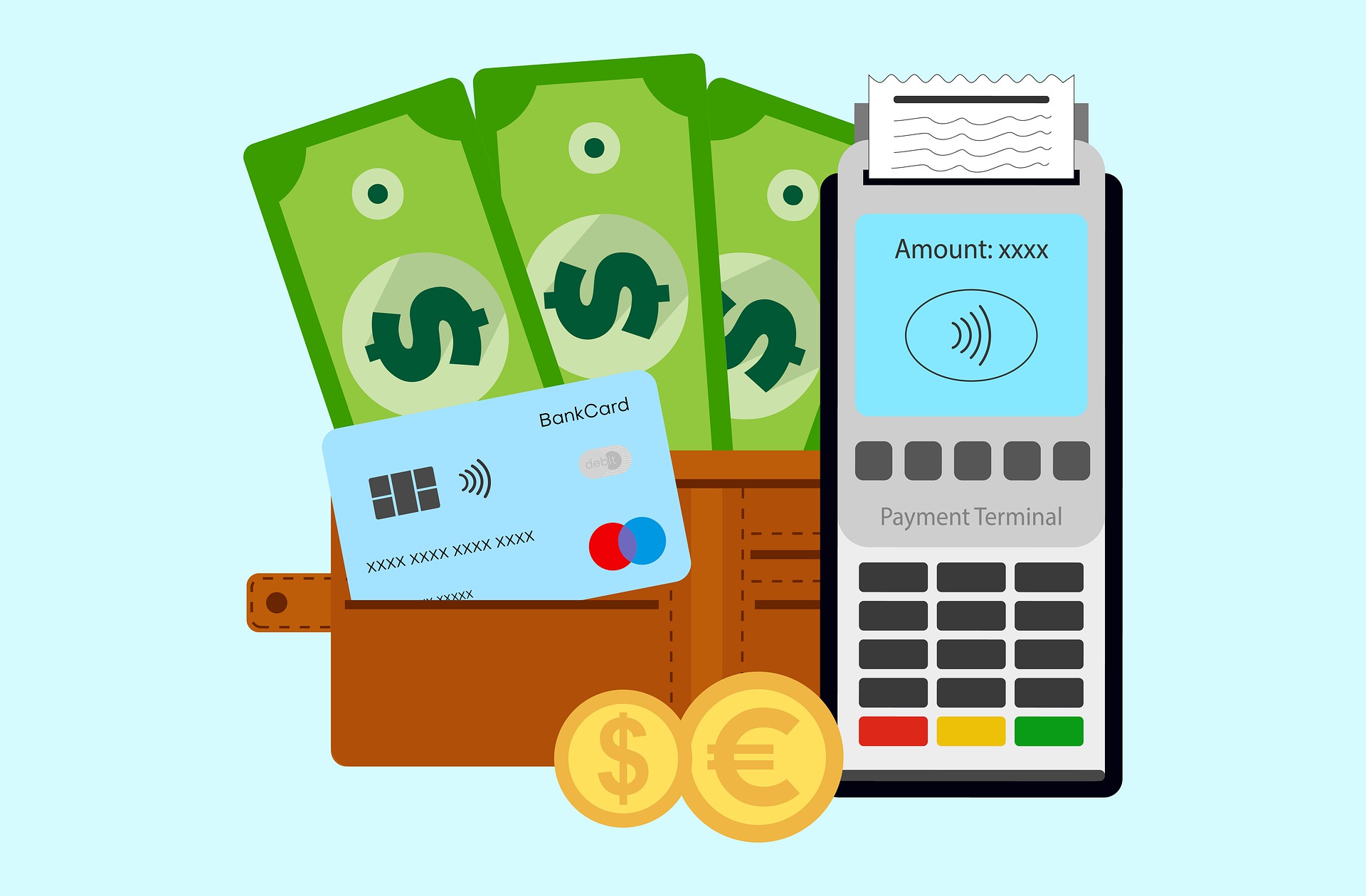 image de différents moyen de paiement